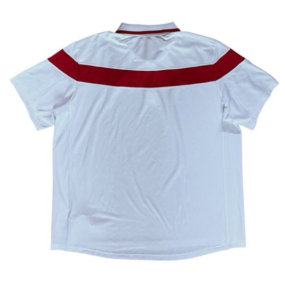 Wisconsin Badgers Polo Shirt Mens XL White Red Adidas Climalite Short Sleeve - Picture 3 of 11